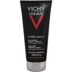 Vichy Homme Mag-C Shower gel contains magnesium and vitamin C as well as moisturizing ingredients that prevent skin drying.