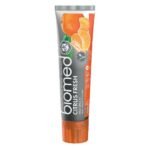 97% natural toothpaste with BIO certification for long-lasting fresh breath and healthy gums. A refreshing mint-citrus taste.