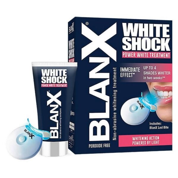 Thanks to the patented technology, the BlanX Shock Power whitening procedure will help you make your teeth whiter by 4 degrees in just 2 weeks.