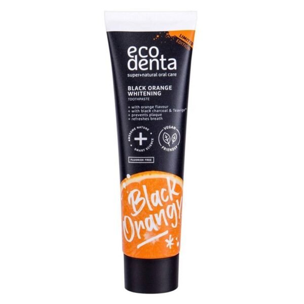 Black paste with an orange flavor, designed for effective and gentle whitening.