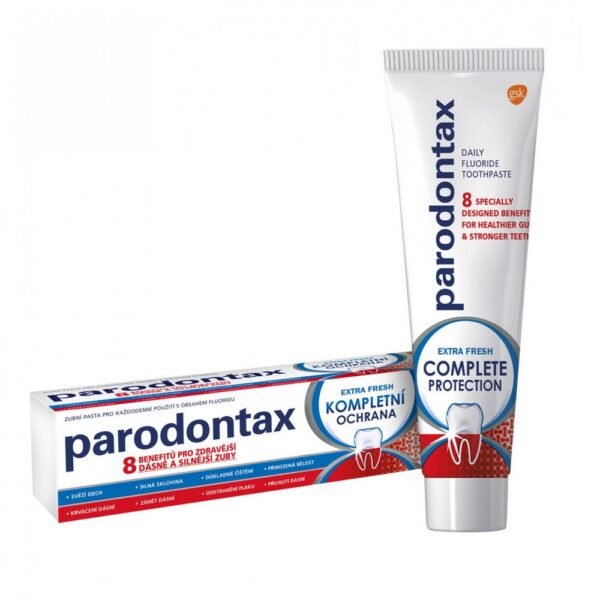 parodontax Complete Protection Extra Fresh — зубная паста с фтором для ежедневного использования. Он полезен для здоровья десен и укрепления зубов…