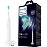The Philips HX3641/11 Sonicare Sonic Electric Toothbrush removes 3 times more plaque than a regular toothbrush thanks to sonic technology.