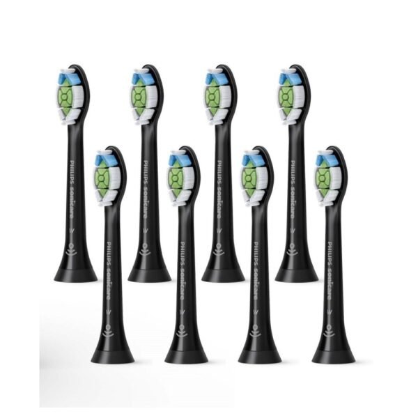 Replaceable nozzles Optimal White for Philips Sonicare toothbrush, 8 pcs. , provide whitening teeth and deep cleaning of black color.