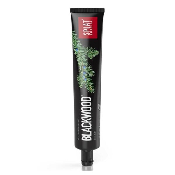 Toothpaste SPLAT Special BLACKWOOD for whitening teeth to a natural shade. Contains activated birch charcoal and antibacterial juniper extract.