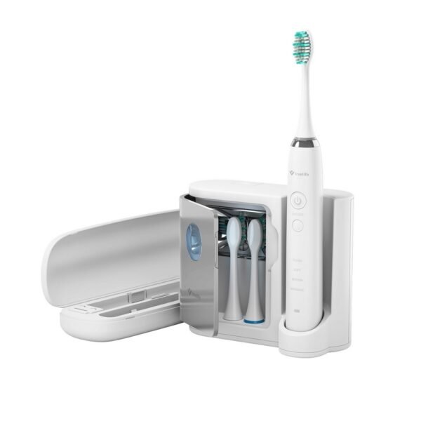 Top-notch toothbrush with sonic technology, offers up to 80 thousand movements/min. and a UV sterilizer that destroys 99.9% of bacteria on the brush head.