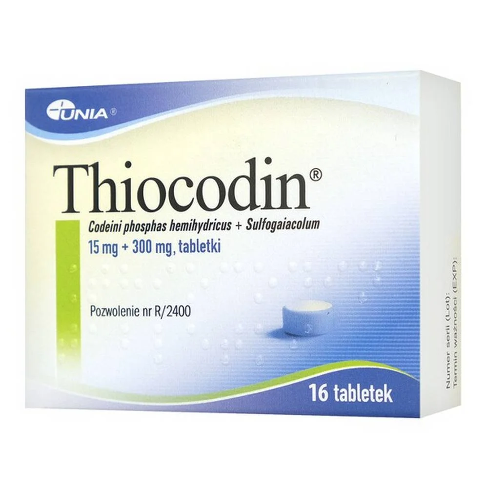Thiocodin, 15 mg + 300 mg, tablets, Thiocodin, 15 mg + 300 mg, tablets, 16
