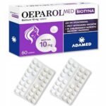 OeparolMed Biotyna tablets are a preparation containing biotin used as an adjuvant in the treatment, in particular, of hair loss, hair and nail growth disorders, and skin inflammations located, for example, around the eyes and nose.
