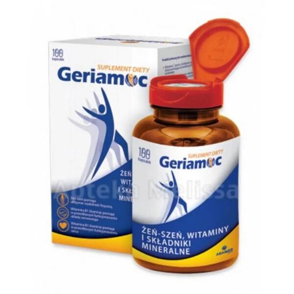 GERIAMOC is a dietary supplement containing ginseng, vitamins and minerals that help maintain physical performance.