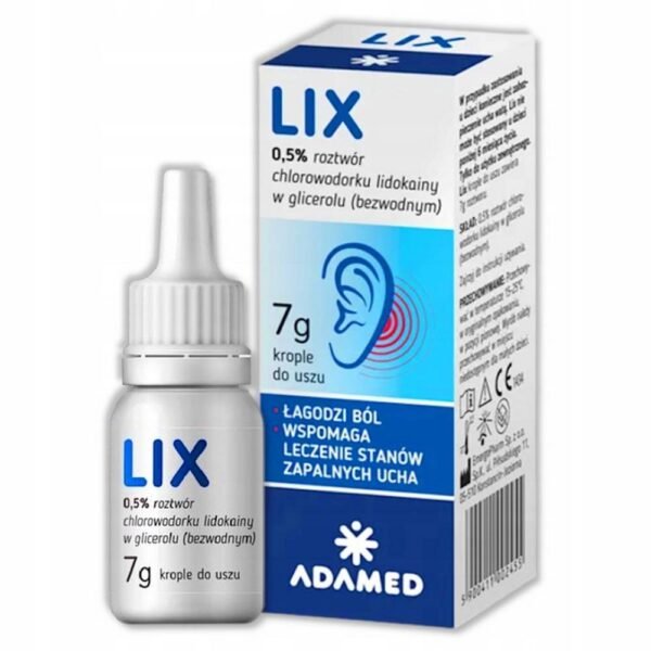 LIX helps with inflammatory conditions manifested by swelling, pain and itching of the external auditory canal.