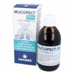 Mucopect Kids is a gooseberry-flavored syrup intended for children over 6 years of age and adults to treat coughs with difficulty coughing up thick, sticky secretions.