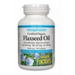 Supports cardiovascular system health - NATURAL FACTOR FLAX OIL Organic softgel caps. 1000mg,