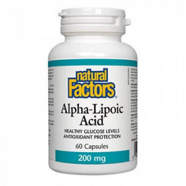 Поддержка здоровья нервной системы - NATURAL FACTORS ALPHA-LIPOIC ACID caps. 200mg,