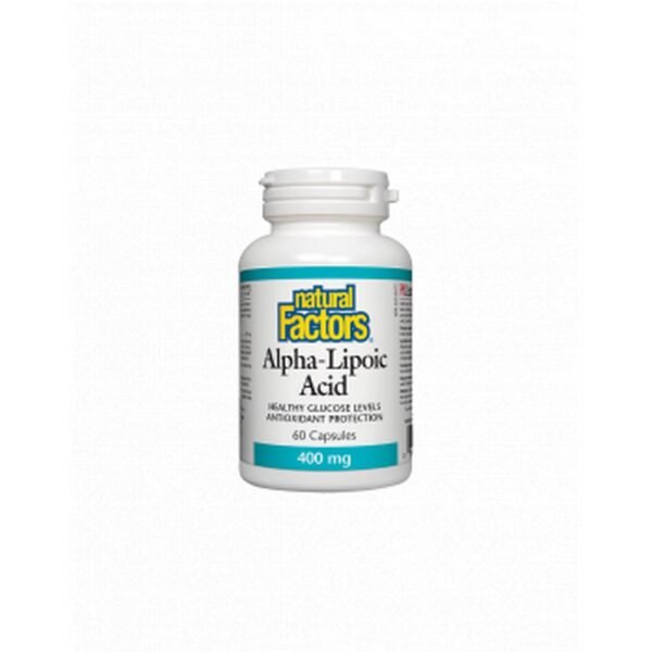 Supports normal blood sugar levels – NATURAL FACTORS ALPHA-LIPOIC ACID caps. 400mg,