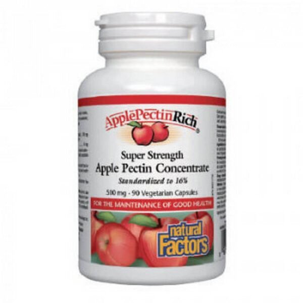 Поддержка нормального уровня холестерина - NATURAL FACTORS APPLE PECTIN Super concentrate caps. 500mg,