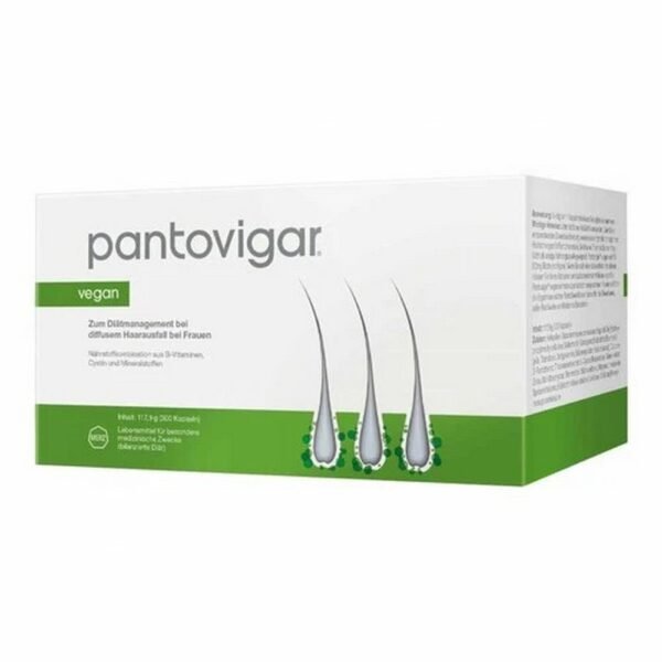 Pantovigar vegan is a vitamin complex that is used for diffuse hair loss in women.