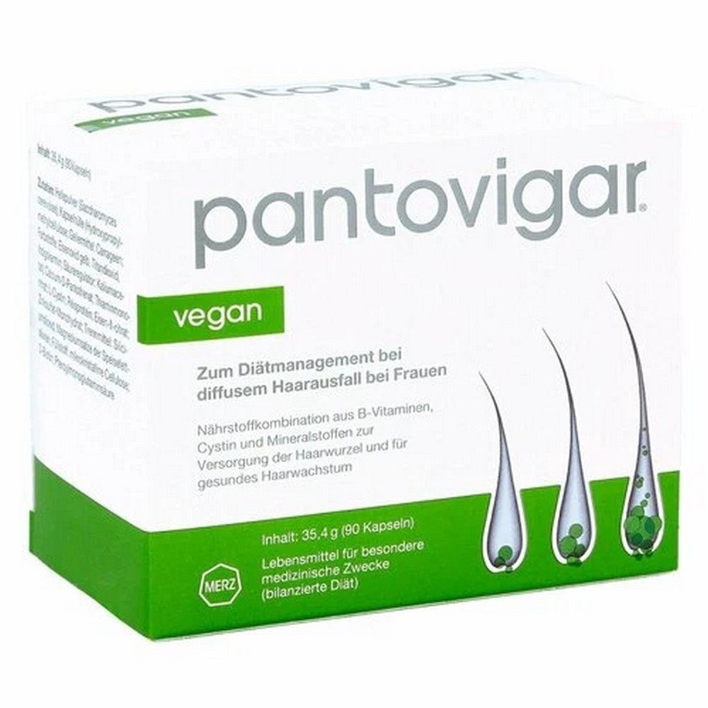 pantovigar vegan90pcs Pantovigar vegan is a vitamin complex that is used for diffuse hair loss in women.