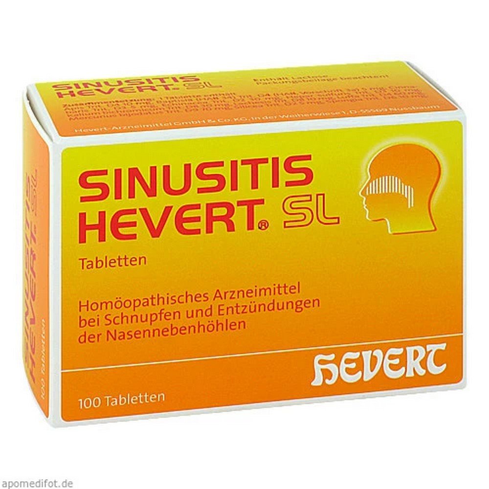 sinusitis hevert sl100pcs Sinusitis Hevert SL tablets are a homeopathic medicine that is primarily used for colds and inflammation of the mouth, throat and sinuses.