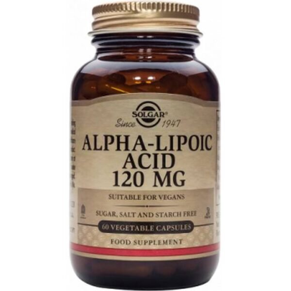 Снижение уровня сахара в крови - SOLGAR ALPHA-LIPOIC ACID against diabetes and high blood sugar caps. 120mg,