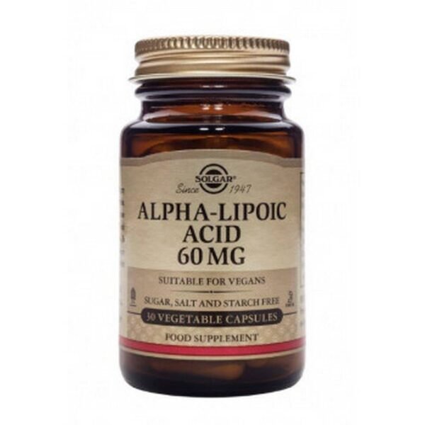 Снижение уровня сахара в крови - SOLGAR ALPHA-LIPOIC ACID against diabetes and high blood sugar caps. 60mg,