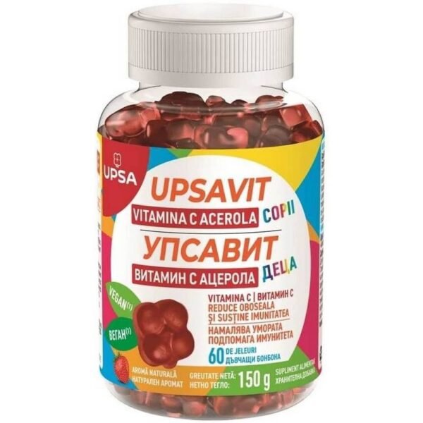 Weak Immune System-UPSA, Upsavit Vitamin C with Acerola for Children x 60 Chewable Candies, Insufficient Vitamin C Intake-UPSA, Upsavit Vitamin C with Acerola for Children x 60 Chewable Candies,  Difficulty Administering Supplements-UPSA, Upsavit Vitamin C with Acerola for Children x 60 Chewable Candies Oxidative Stress and Free Radical Damage-UPSA, Upsavit Vitamin C with Acerola for Children x 60 Chewable Candies