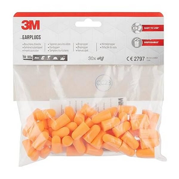 Noise Protection-3M 30 Pairs Orange Ear Plugs,