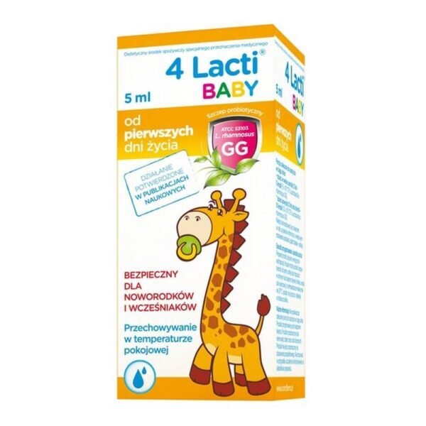 A probiotic preparation containing 5 billion lifted live cultures of Lactobacillus rhamnosus GG bacteria in the form of a suspension for oral use.