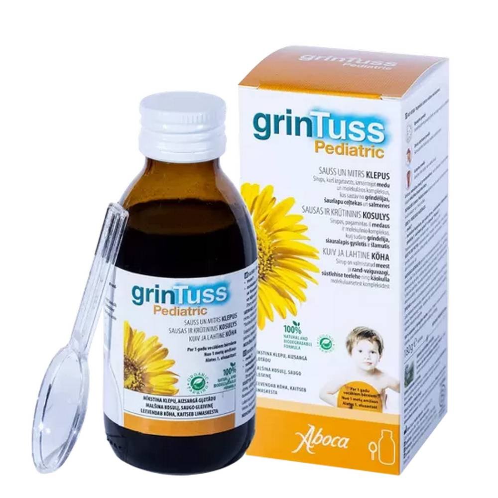 aboca grintuss pediatric syrup180g Relief of cough due to respiratory tract inflammation - Aboca GrinTuss,