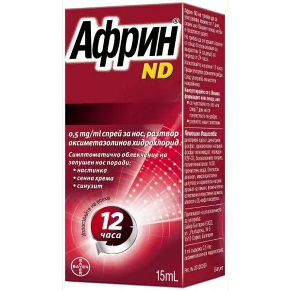 Relieving nasal congestion from cold and allergies – Bayer Afrin ND Nasal Spray,