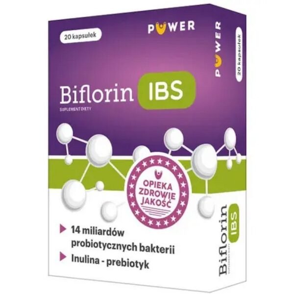 Biflorin IBS 20 is a dietary supplement in the form of capsules, which contains 14 billion probiotic bacteria and inulin.