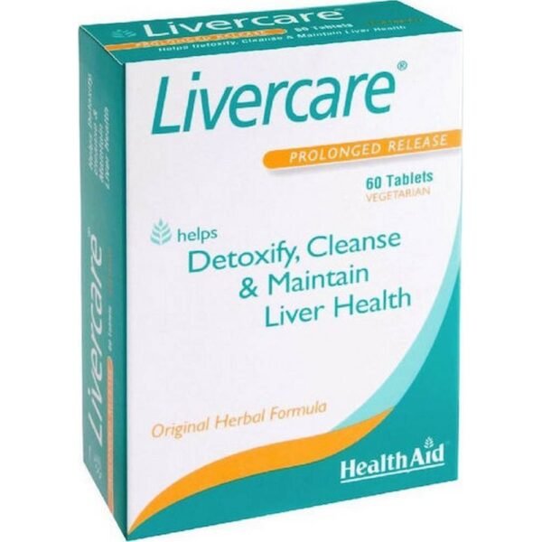 Liver Detoxification-Health Aid, Livercare , 60 tablets, Liver Function Support-Health Aid, Livercare , 60 tablets, Protection from Liver Damage-Health Aid, Livercare , 60 tablets, Digestive Health-Health Aid, Livercare , 60 tablets