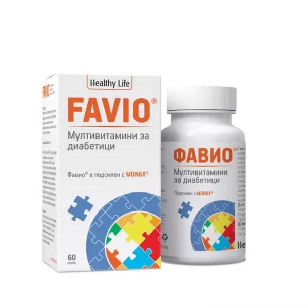 Поддерживает общее здоровье и иммунную систему - Healthy Life Favio Multivitamins,