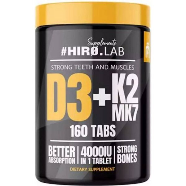 Supports bone and dental health - Hiro.Lab D3 + K2 MK7 4000IU,