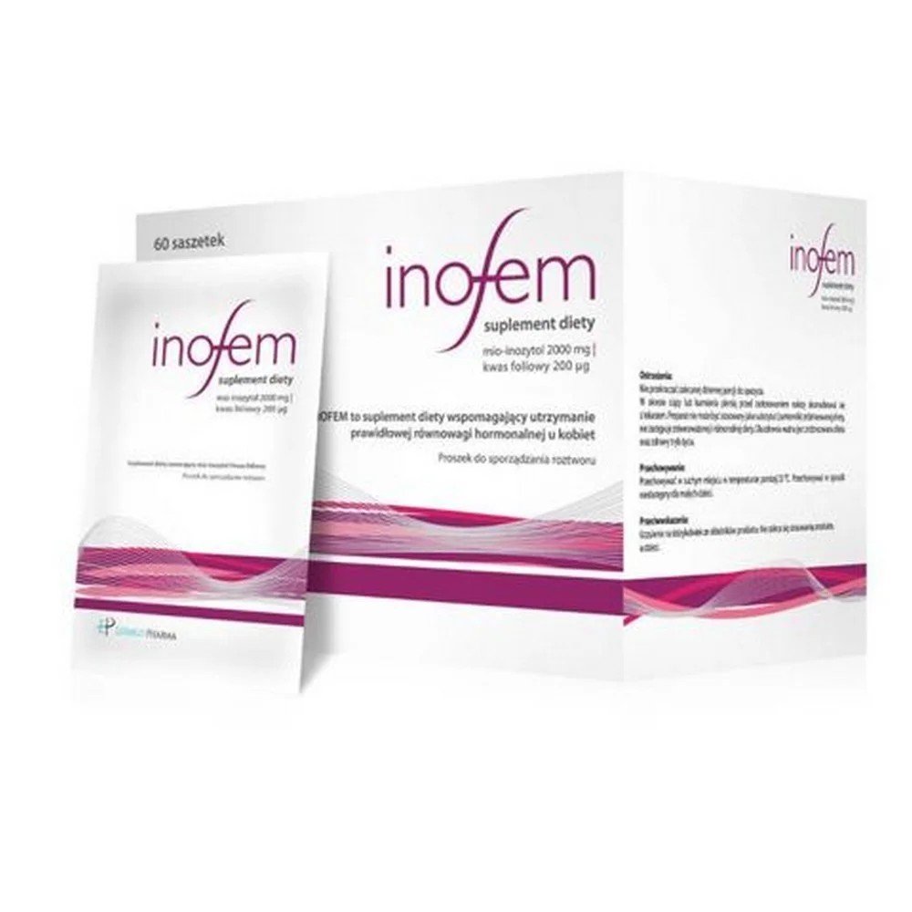 inofem x 60 sachets Инофем – пищевая добавка для женщин, предназначенная для поддержания физиологического баланса гормонов.
