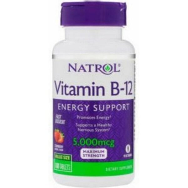 Support of the nervous system - Natrol Vitamin B-12 5000mcg,