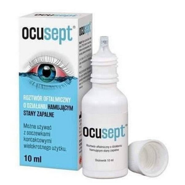 Ocusept is a medical device in the form of an ophthalmic eye solution that works by inhibiting inflammatory processes.
