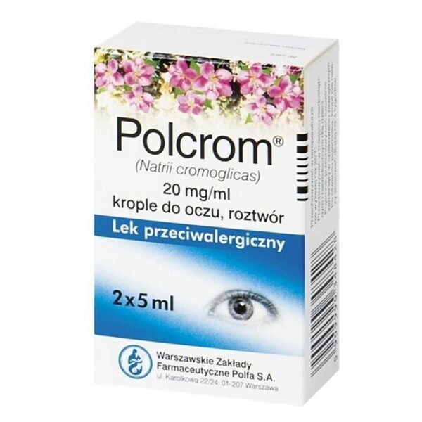 Polcrom, 20 mg/ml, eye drops – antiallergic, helpful in the treatment of conjunctivitis.