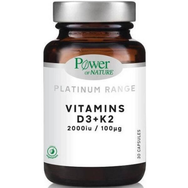 Supports bone and dental health - Power Of Nature Platinum Range D3+K2 2000IU/100mcg,