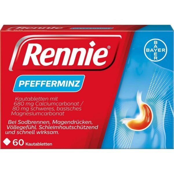 Heartburn - Rennie Pfefferminz lindern Sodbrennen und säurebedingte Magenbeschwerden