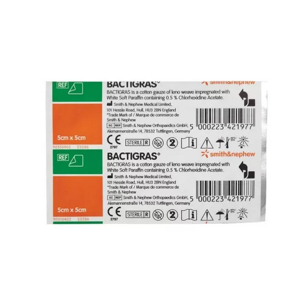 smith and nephew bactigras tulle dressing 5cm5cm 50 Защита раны от инфекции – Smith & Nephew Bactigras Tulle dressing,