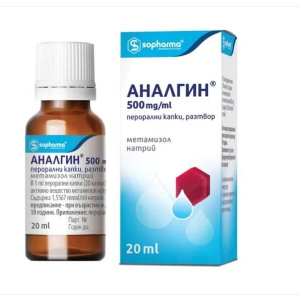 Relieves headaches, toothaches, and muscle pain - Sopharma Analgin Drops 500mg/ml,