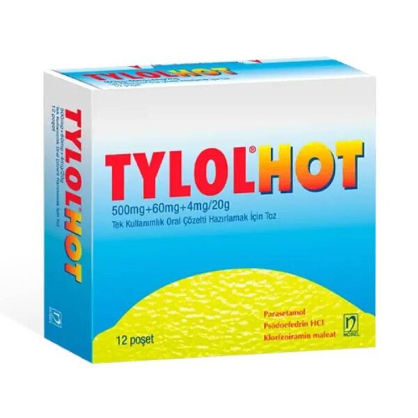 Fever and Chills-Nobel Pharma, Tylol Hot, Fast Relief for Cold and Flu Symptoms, Nasal Congestion-Nobel Pharma, Tylol Hot, Fast Relief for Cold and Flu Symptoms, Headaches and Body Aches -Nobel Pharma, Tylol Hot, Fast Relief for Cold and Flu Symptoms, Sore Throat and Irritation -Nobel Pharma, Tylol Hot, Fast Relief for Cold and Flu Symptoms