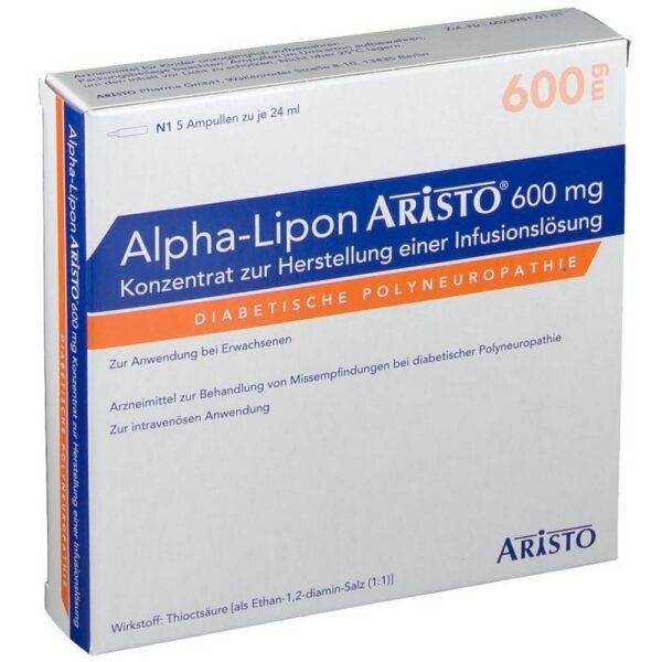Alpha Lipon Aristo for the treatment of abnormal sensations caused by diabetic nerve damage (polyneuropathy).