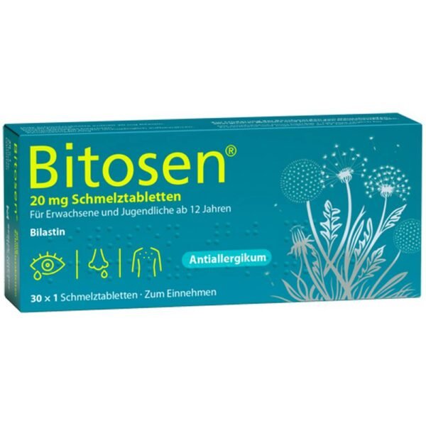 Bitosen can relieve the symptoms of hay fever (sneezing, itchy, runny, blocked nose and red and watery eyes) and other forms of allergic rhinitis