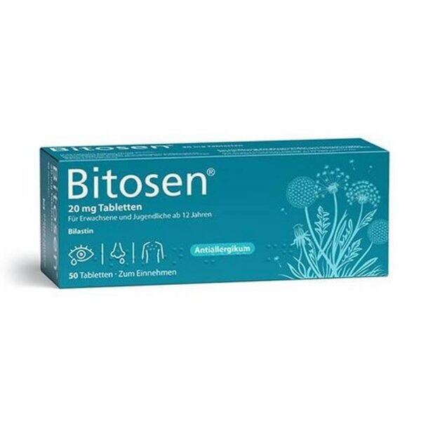 Bitosen is used to relieve the symptoms of hay fever (sneezing, itchy, runny, blocked nose and red and watery eyes) and other forms of allergic rhinitis.