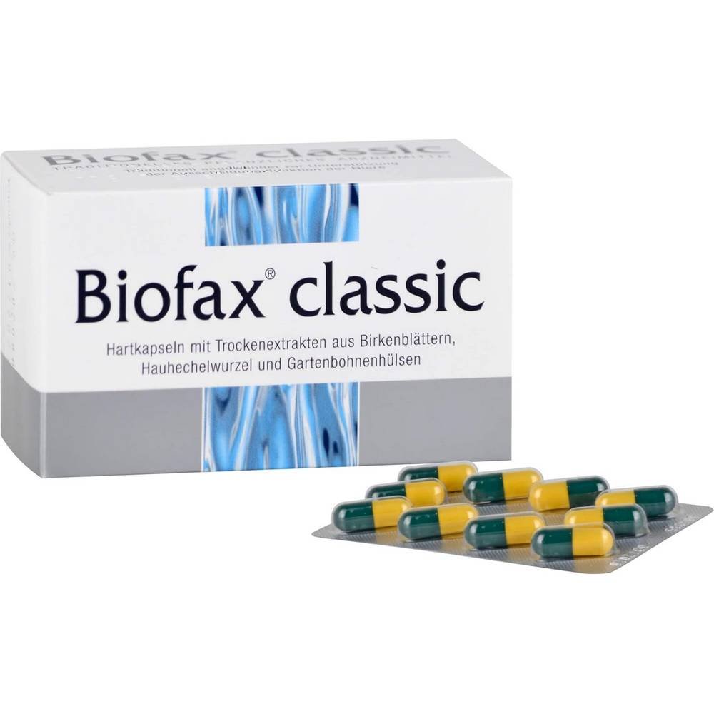 biofax classic kapseln 60 stk The Biofax Classic drainage procedure with herbs gently stimulates the excretion of water by the kidneys.