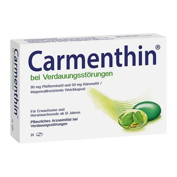 The herbal medicine Carmenthin® contains a unique combination of active ingredients from peppermint oil and caraway oil and thus specifically relieves flatulence, bloating and pain