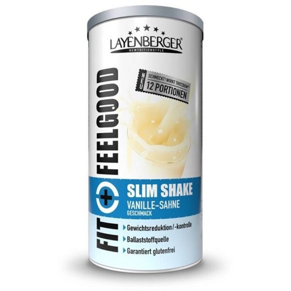 Fit+Feelgood Slim Shake 396g Vanille-Creme-Mahlzeitenersatz zur Gewichtsreduktion und Gewichtskontrolle.