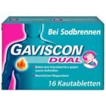 Gaviscon Dual dual action chewable tablets: relieve heartburn and acid reflux and neutralise stomach acid.