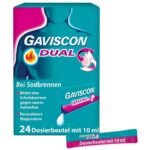 Gaviscon Dual is used for increased stomach acidity and reflux disease.