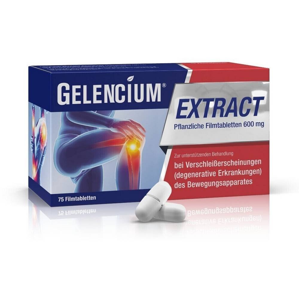 gelencium extract filmtabletten 75 stk Gelencium® EXTRACT is a herbal preparation for the targeted treatment of joint pain and osteoarthritis.